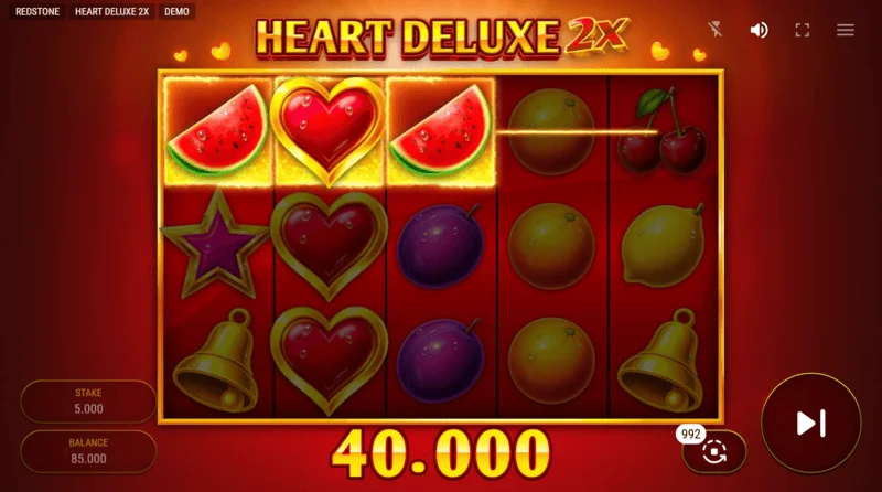 Heart Deluxe 2x - リール上のワイルドとの勝利の組み合わせ